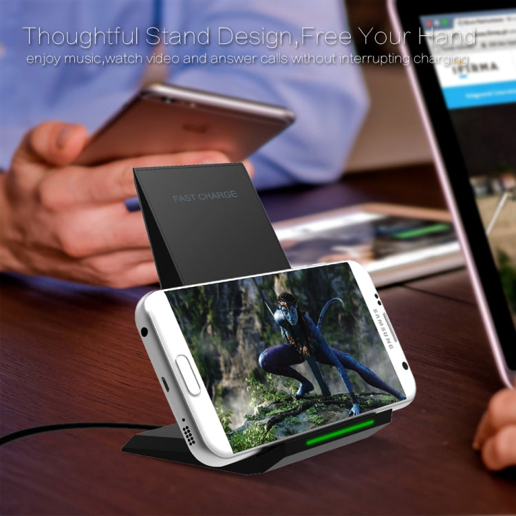 M220 10W (Max) Output 2-Coil Vertical and Horizontal Holder Fast Charging QI Wireless Charger Stand, For iPhone, Galaxy, Huawei, Xiaomi, LG, HTC and other QI Standard Smart Phones