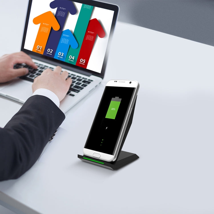 M220 10W (Max) Output 2-Coil Vertical and Horizontal Holder Fast Charging QI Wireless Charger Stand, For iPhone, Galaxy, Huawei, Xiaomi, LG, HTC and other QI Standard Smart Phones