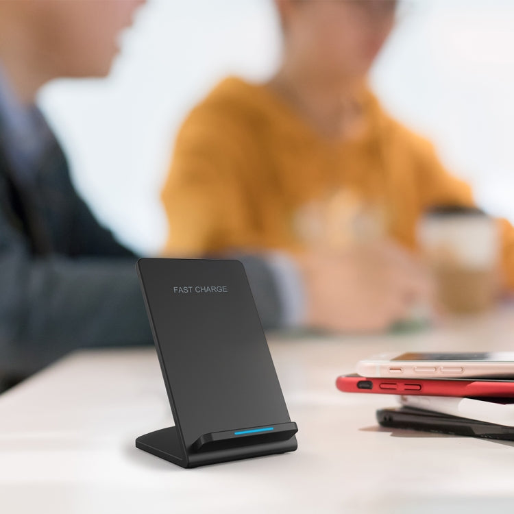 M520 10W (Max) Output 2-Coil Vertical Holder Fast Charging QI Wireless Charger Stand with Indicator, For Galaxy S8/S7/S8+, Note 5, S7 Edge, S6 Edge+ and other QI Standard Smart Phones