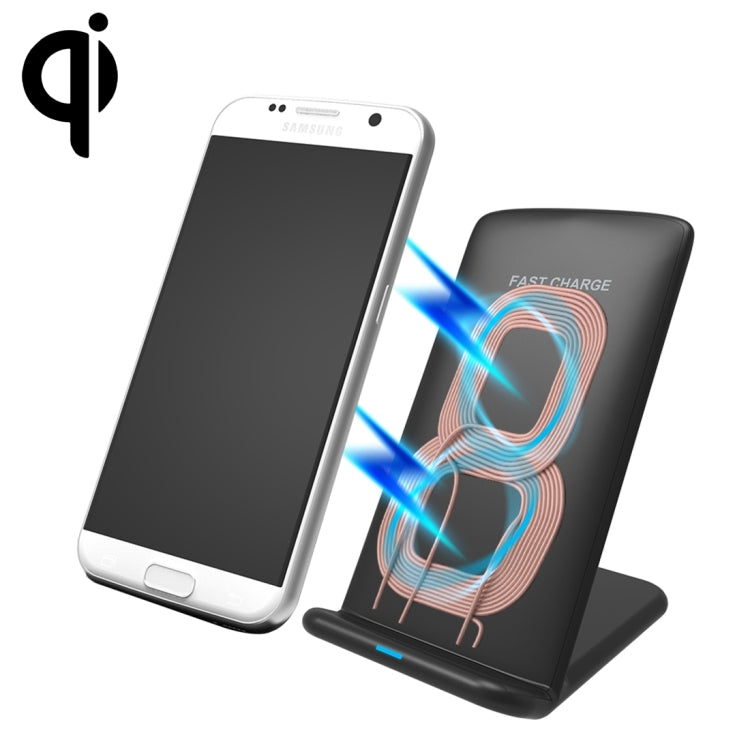M620 10W (Max) Output 2-Coil Vertical Holder Fast Charging QI Wireless Charger Stand with Indicator