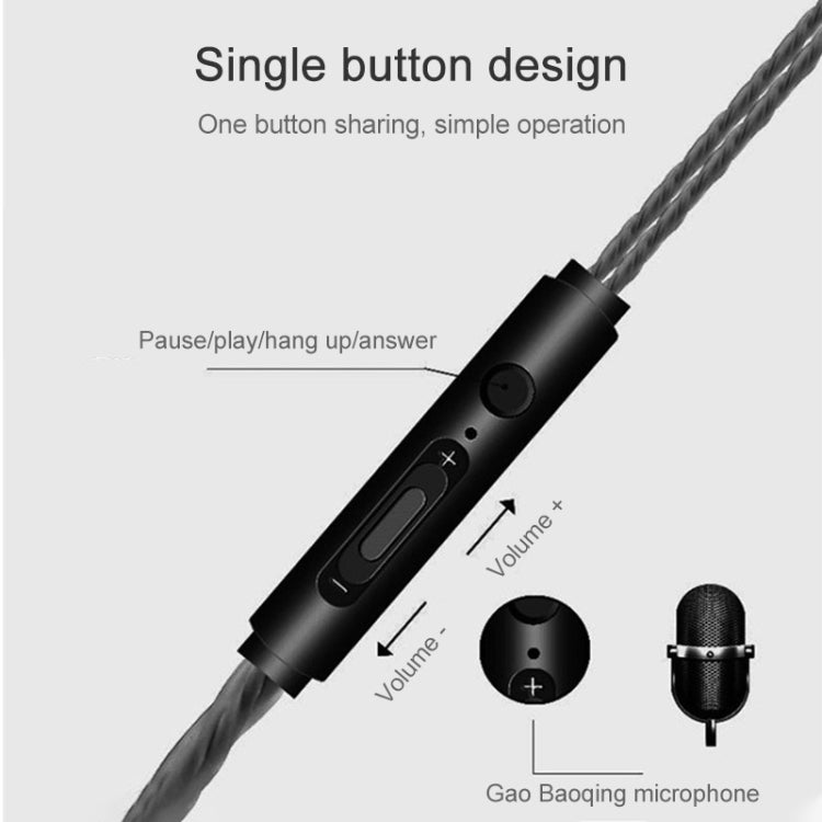 G82 1.2m Wired In Ear USB-C / Type-C Interface Metal HiFi Earphones with Mic