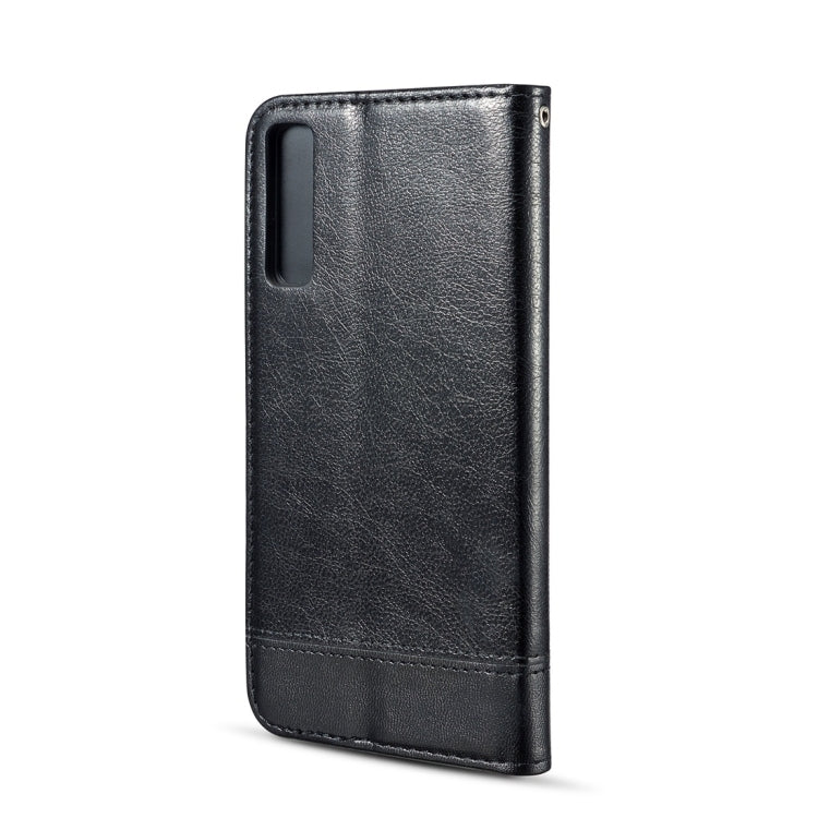Double-sided Absorption Splicing Horizontal Flip Leather Case for Galaxy A7 (2018) / A750, with Holder & Card Slots & Lanyard