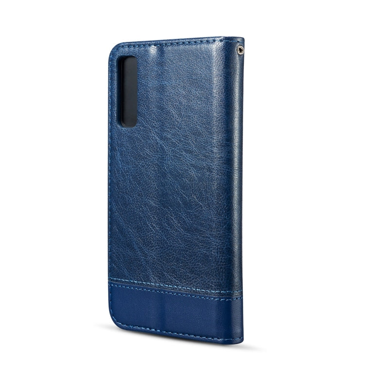 Double-sided Absorption Splicing Horizontal Flip Leather Case for Galaxy A7 (2018) / A750, with Holder & Card Slots & Lanyard