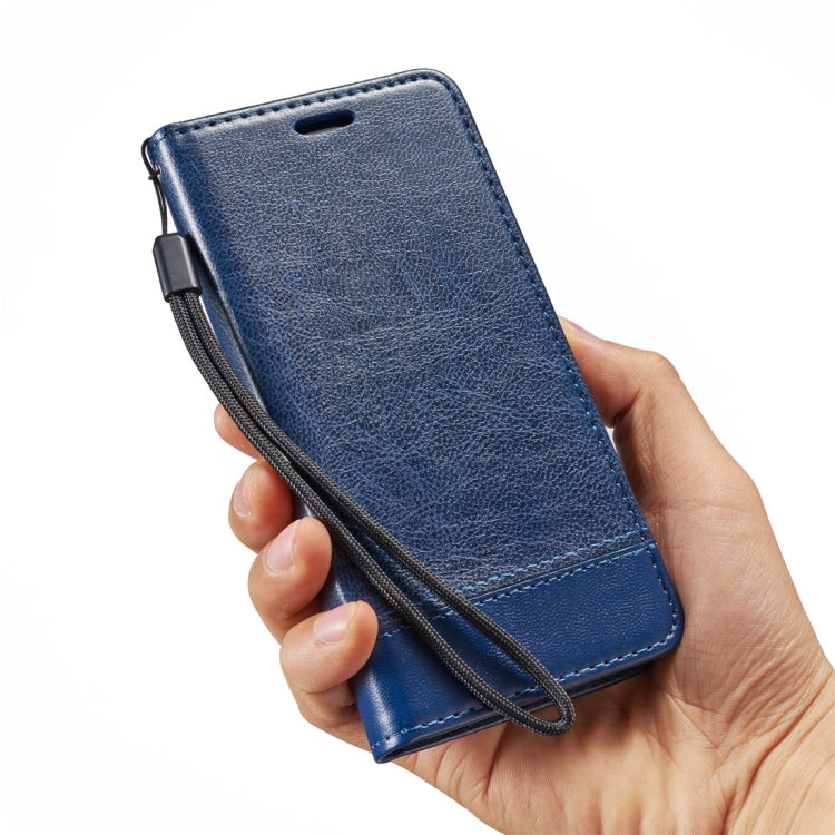 Double-sided Absorption Splicing Horizontal Flip Leather Case for Galaxy A7 (2018) / A750, with Holder & Card Slots & Lanyard