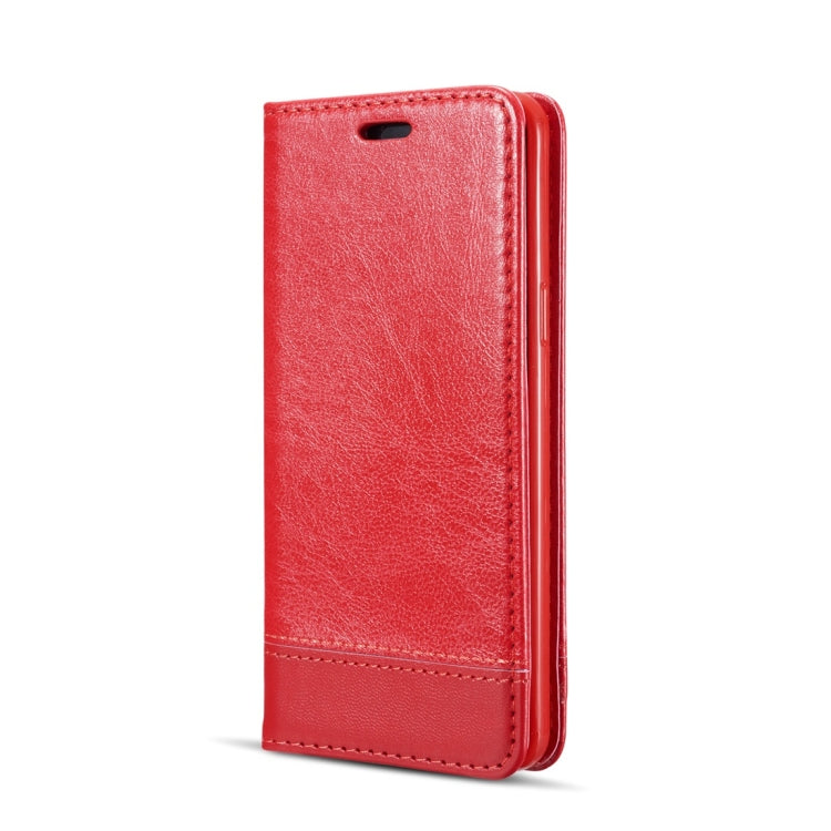 Double-sided Absorption Splicing Horizontal Flip Leather Case for Galaxy A7 (2018) / A750, with Holder & Card Slots & Lanyard