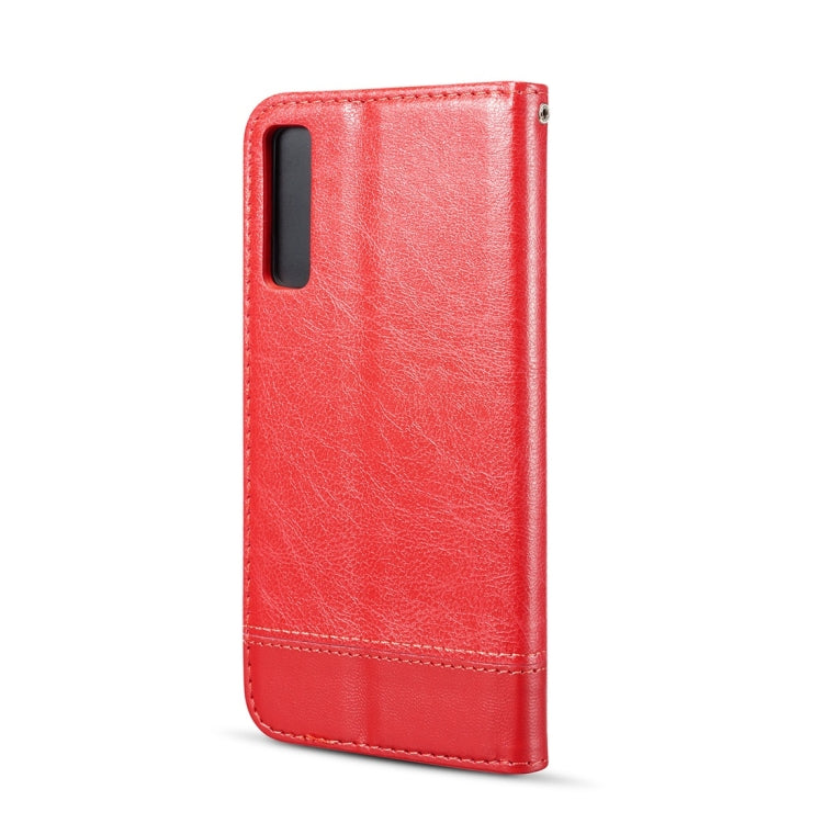 Double-sided Absorption Splicing Horizontal Flip Leather Case for Galaxy A7 (2018) / A750, with Holder & Card Slots & Lanyard