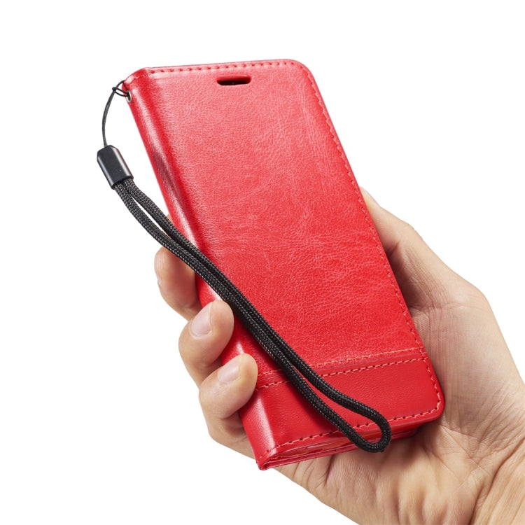 Double-sided Absorption Splicing Horizontal Flip Leather Case for Galaxy A7 (2018) / A750, with Holder & Card Slots & Lanyard