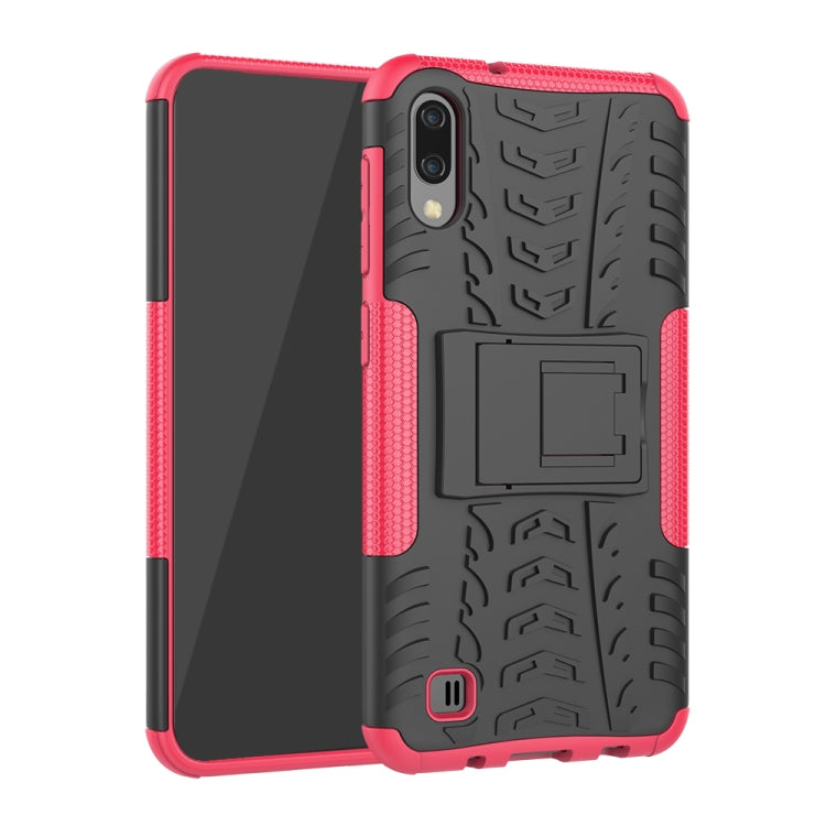 Shockproof  PC + TPU Tire Pattern Case for Galaxy M10, with Holder
