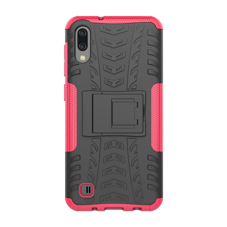 Shockproof  PC + TPU Tire Pattern Case for Galaxy M10, with Holder