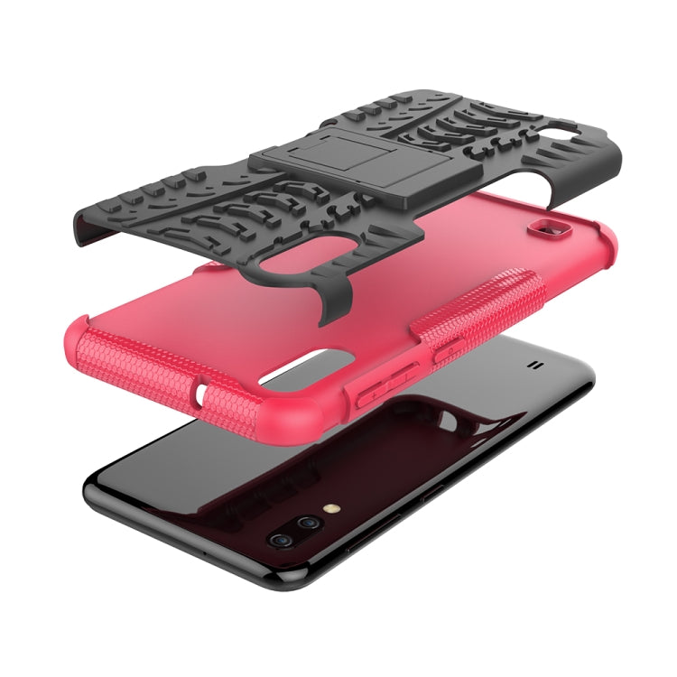 Shockproof  PC + TPU Tire Pattern Case for Galaxy M10, with Holder