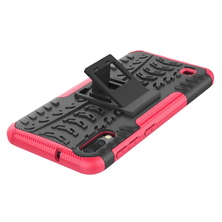 Shockproof  PC + TPU Tire Pattern Case for Galaxy M10, with Holder