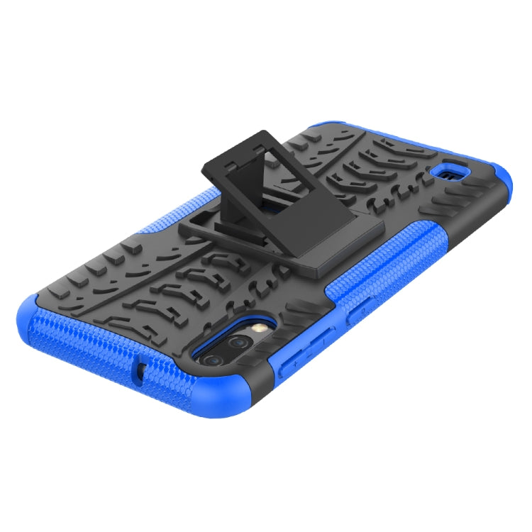 Shockproof  PC + TPU Tire Pattern Case for Galaxy M10, with Holder