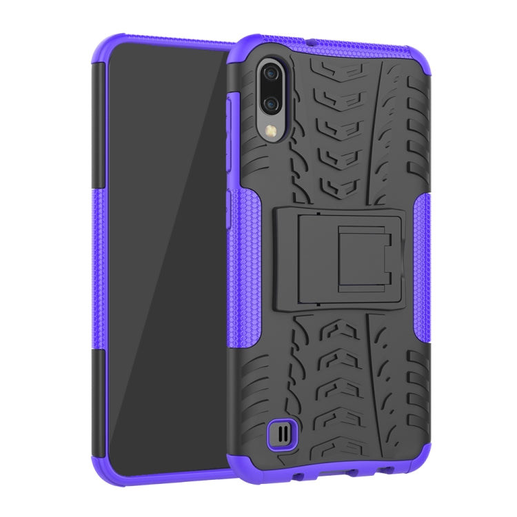 Shockproof  PC + TPU Tire Pattern Case for Galaxy M10, with Holder