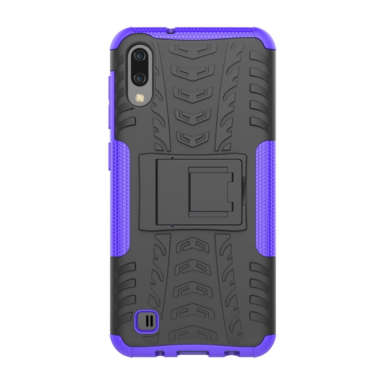 Shockproof  PC + TPU Tire Pattern Case for Galaxy M10, with Holder