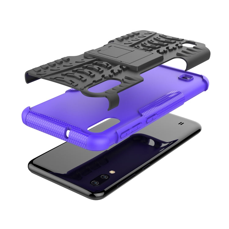Shockproof  PC + TPU Tire Pattern Case for Galaxy M10, with Holder