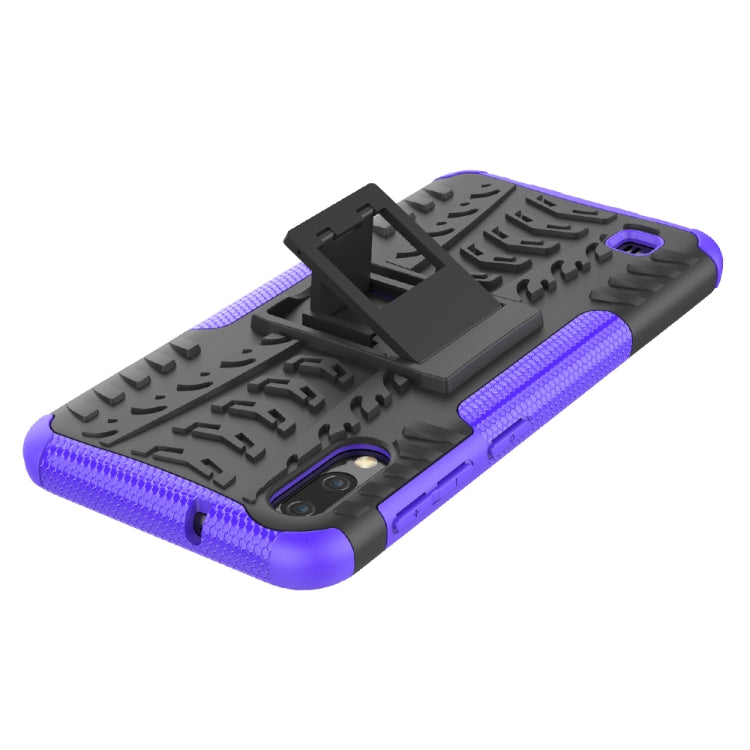 Shockproof  PC + TPU Tire Pattern Case for Galaxy M10, with Holder