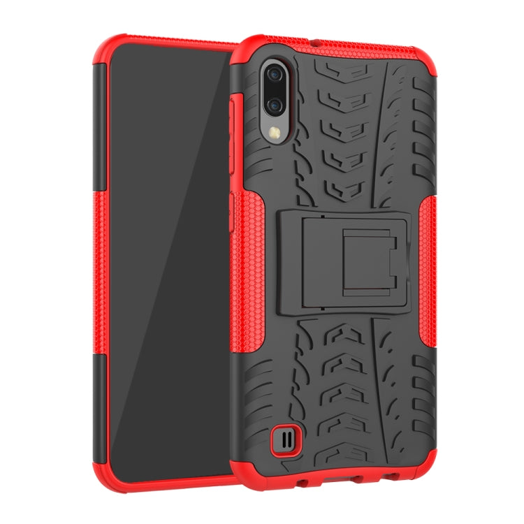 Shockproof  PC + TPU Tire Pattern Case for Galaxy M10, with Holder
