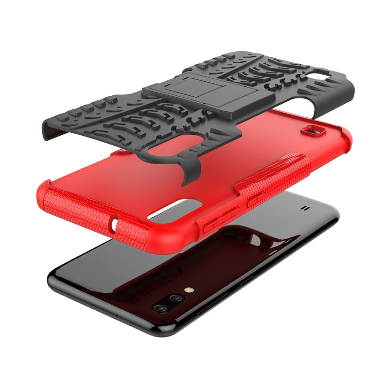 Shockproof  PC + TPU Tire Pattern Case for Galaxy M10, with Holder