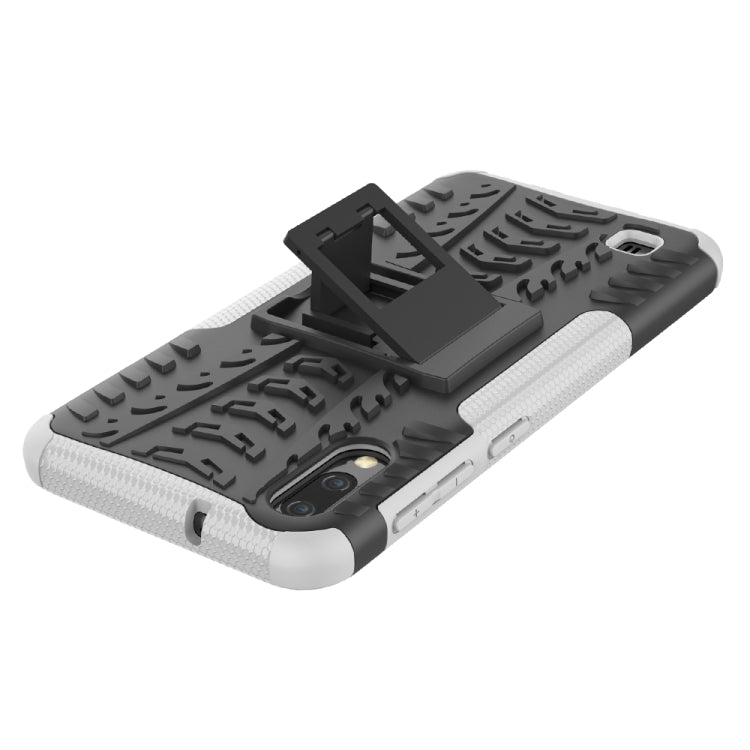 Shockproof  PC + TPU Tire Pattern Case for Galaxy M10, with Holder