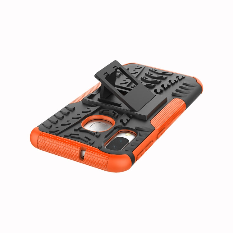 Shockproof  PC + TPU Tire Pattern Case for Galaxy A40, with Holder