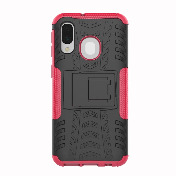 Shockproof  PC + TPU Tire Pattern Case for Galaxy A40, with Holder