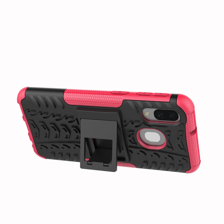 Shockproof  PC + TPU Tire Pattern Case for Galaxy A40, with Holder