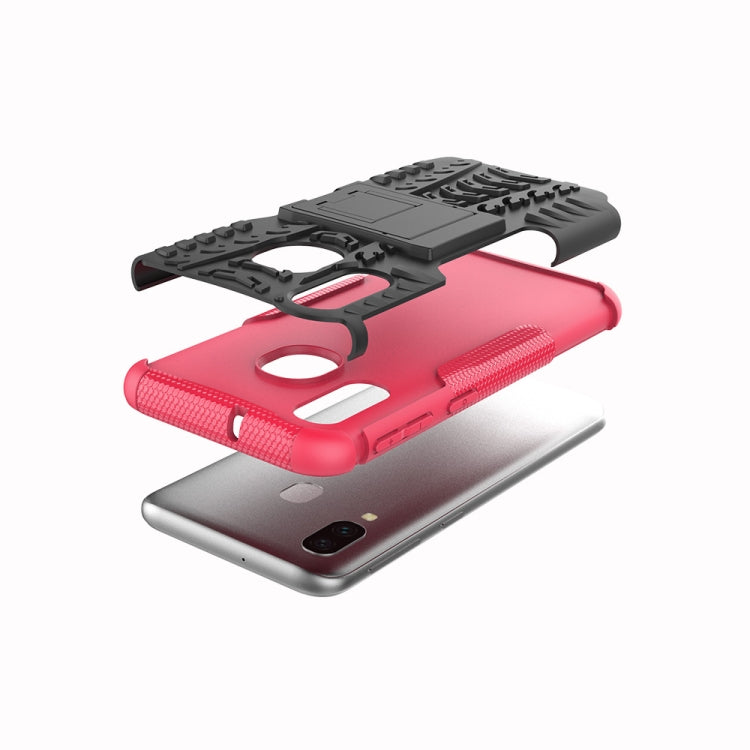 Shockproof  PC + TPU Tire Pattern Case for Galaxy A40, with Holder
