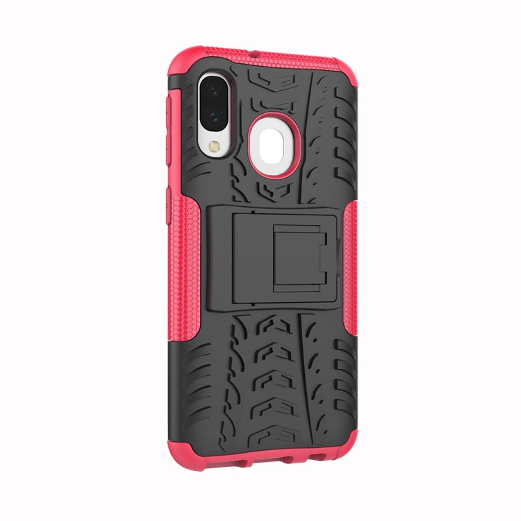 Shockproof  PC + TPU Tire Pattern Case for Galaxy A40, with Holder