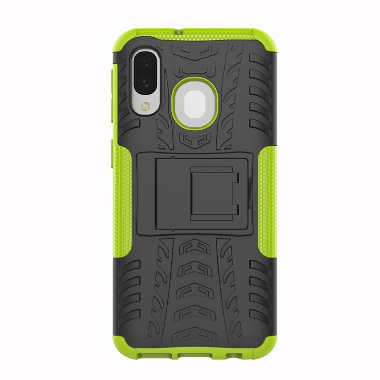 Shockproof  PC + TPU Tire Pattern Case for Galaxy A40, with Holder