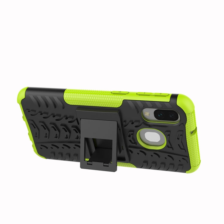 Shockproof  PC + TPU Tire Pattern Case for Galaxy A40, with Holder