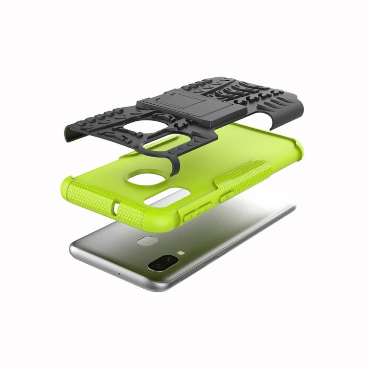 Shockproof  PC + TPU Tire Pattern Case for Galaxy A40, with Holder
