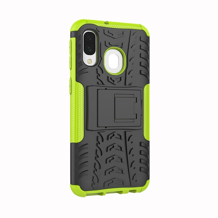 Shockproof  PC + TPU Tire Pattern Case for Galaxy A40, with Holder