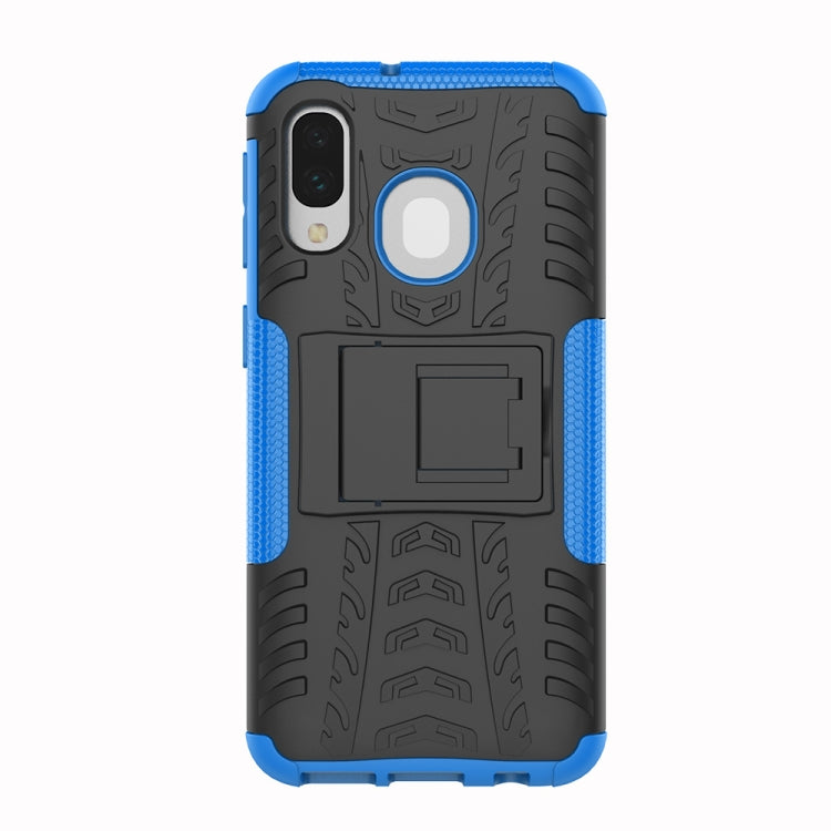 Shockproof  PC + TPU Tire Pattern Case for Galaxy A40, with Holder