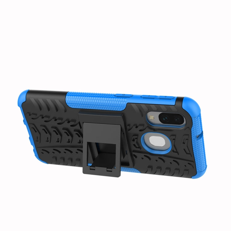 Shockproof  PC + TPU Tire Pattern Case for Galaxy A40, with Holder