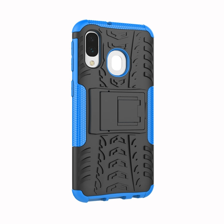Shockproof  PC + TPU Tire Pattern Case for Galaxy A40, with Holder