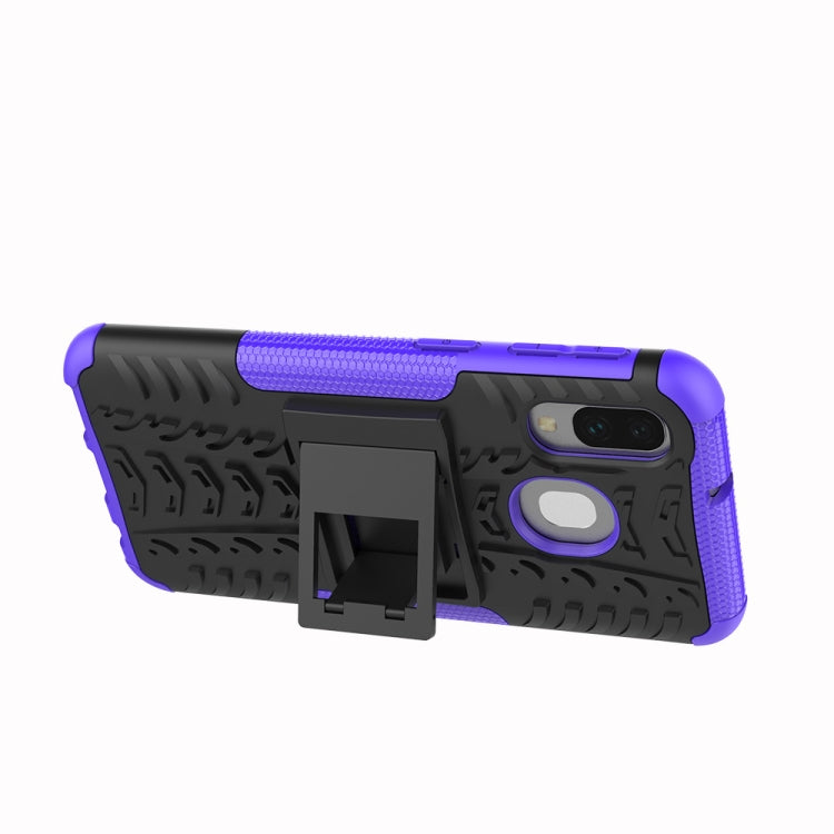 Shockproof  PC + TPU Tire Pattern Case for Galaxy A40, with Holder