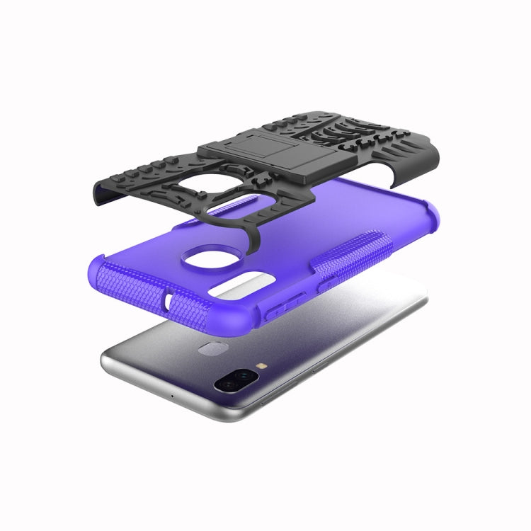 Shockproof  PC + TPU Tire Pattern Case for Galaxy A40, with Holder