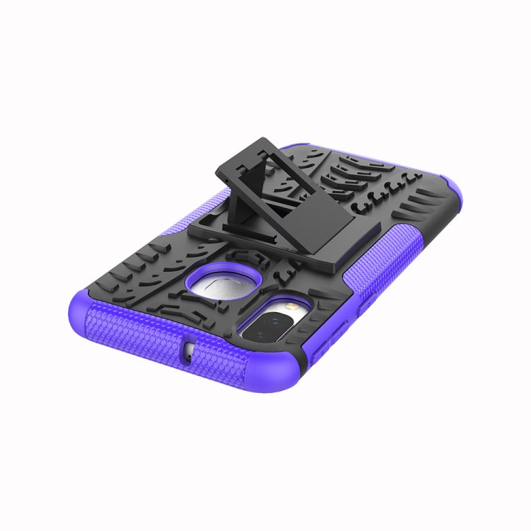Shockproof  PC + TPU Tire Pattern Case for Galaxy A40, with Holder
