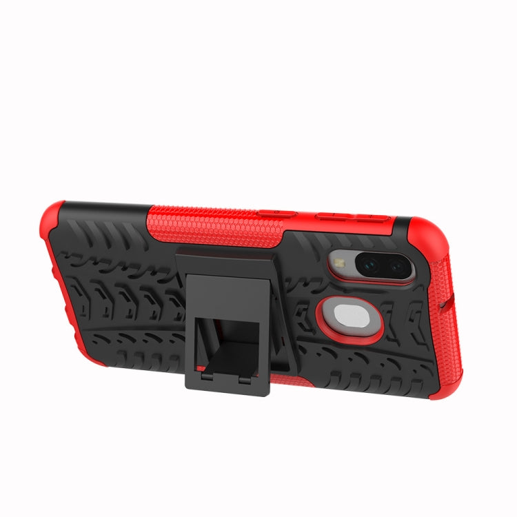 Shockproof  PC + TPU Tire Pattern Case for Galaxy A40, with Holder