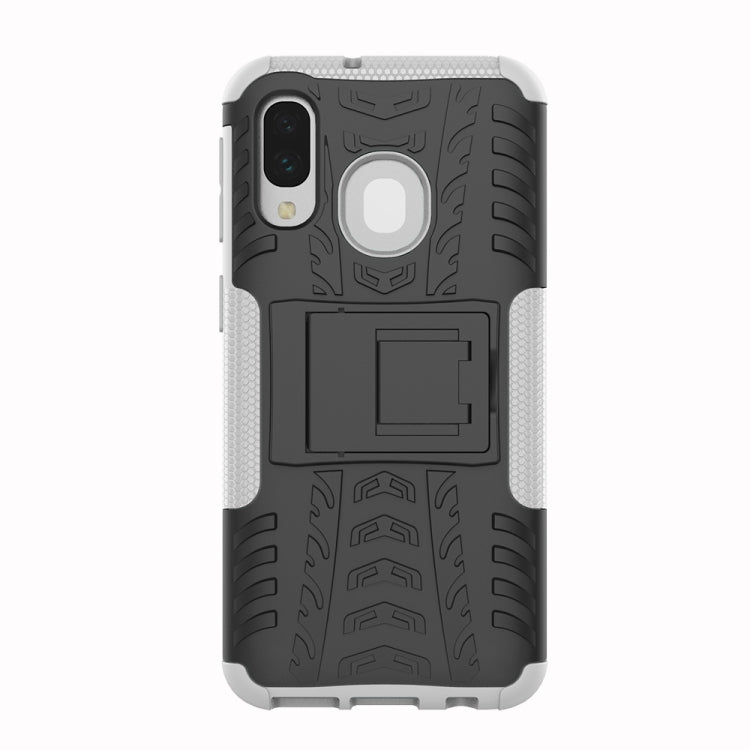 Shockproof  PC + TPU Tire Pattern Case for Galaxy A40, with Holder