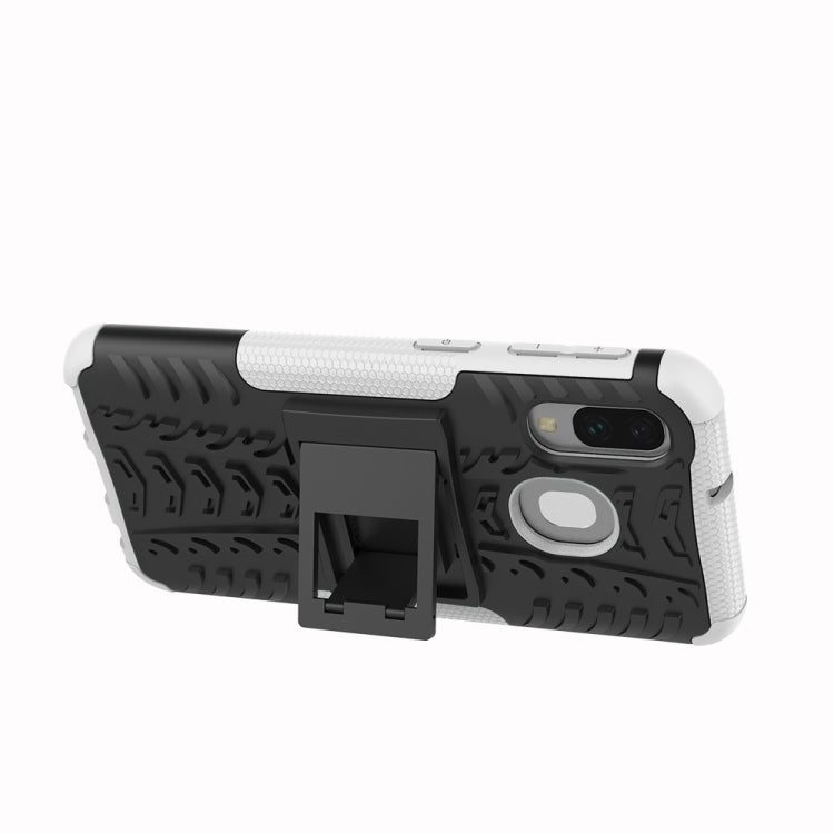 Shockproof  PC + TPU Tire Pattern Case for Galaxy A40, with Holder