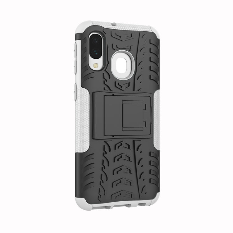Shockproof  PC + TPU Tire Pattern Case for Galaxy A40, with Holder
