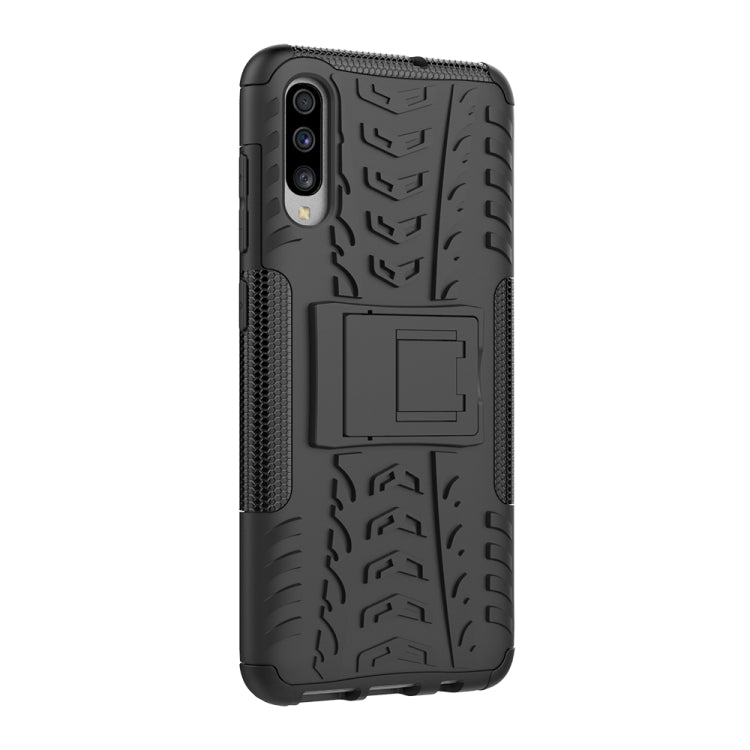Shockproof  PC + TPU Tire Pattern Case for Galaxy A70, with Holder