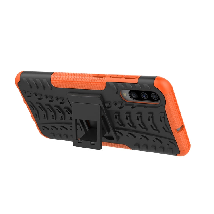Shockproof  PC + TPU Tire Pattern Case for Galaxy A70, with Holder