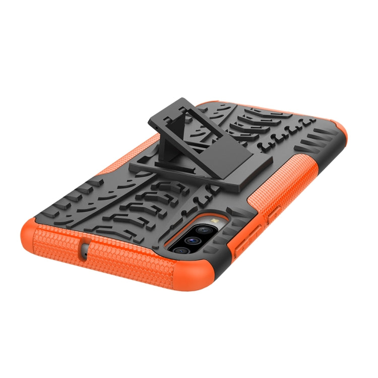 Shockproof  PC + TPU Tire Pattern Case for Galaxy A70, with Holder