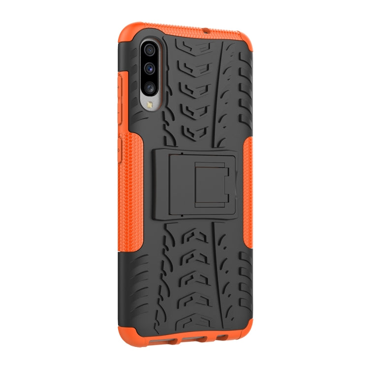 Shockproof  PC + TPU Tire Pattern Case for Galaxy A70, with Holder