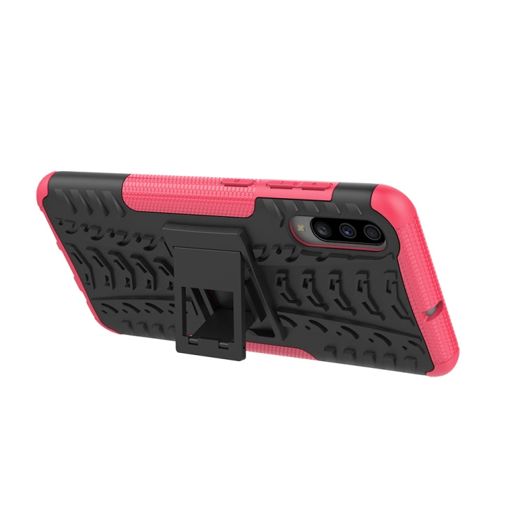 Shockproof  PC + TPU Tire Pattern Case for Galaxy A70, with Holder