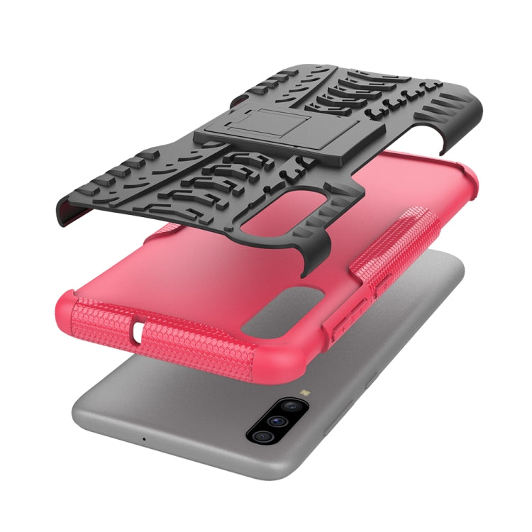 Shockproof  PC + TPU Tire Pattern Case for Galaxy A70, with Holder