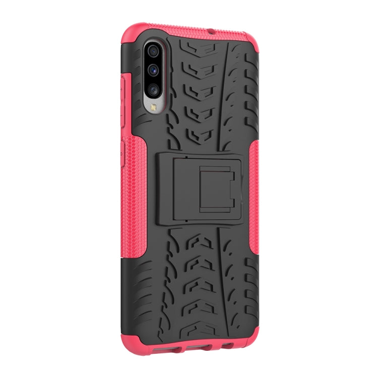 Shockproof  PC + TPU Tire Pattern Case for Galaxy A70, with Holder