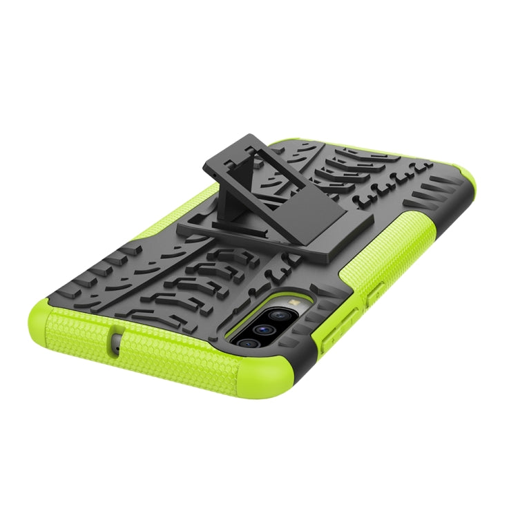 Shockproof  PC + TPU Tire Pattern Case for Galaxy A70, with Holder